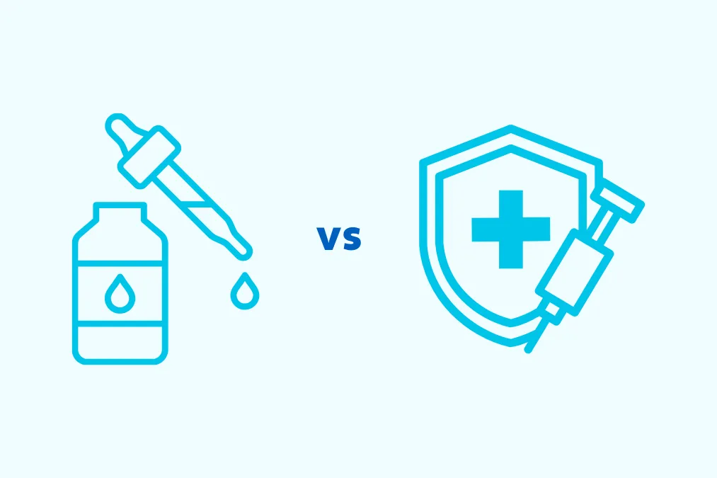 Graphic comparison of allergy drops versus allergy shots for Minnesota patients