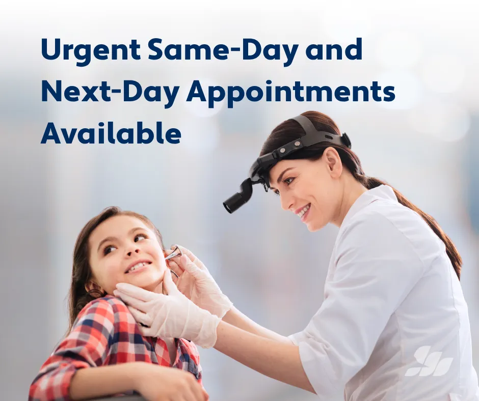 ENT specialist providing urgent same-day and next-day appointments